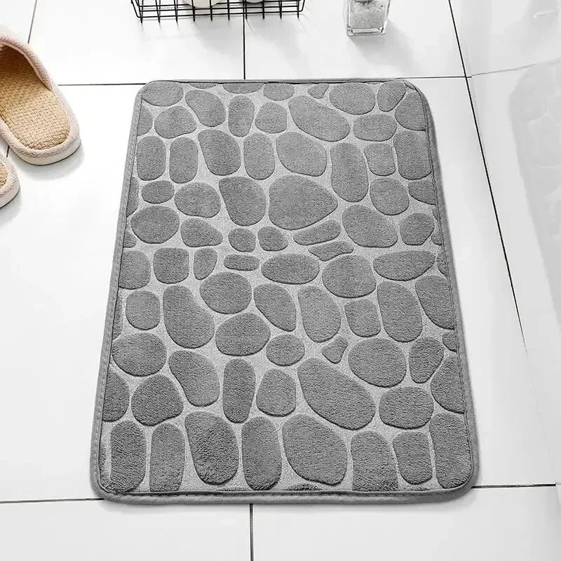 Memory Foam Cobblestone Bathroom Mat - Home Fun Home