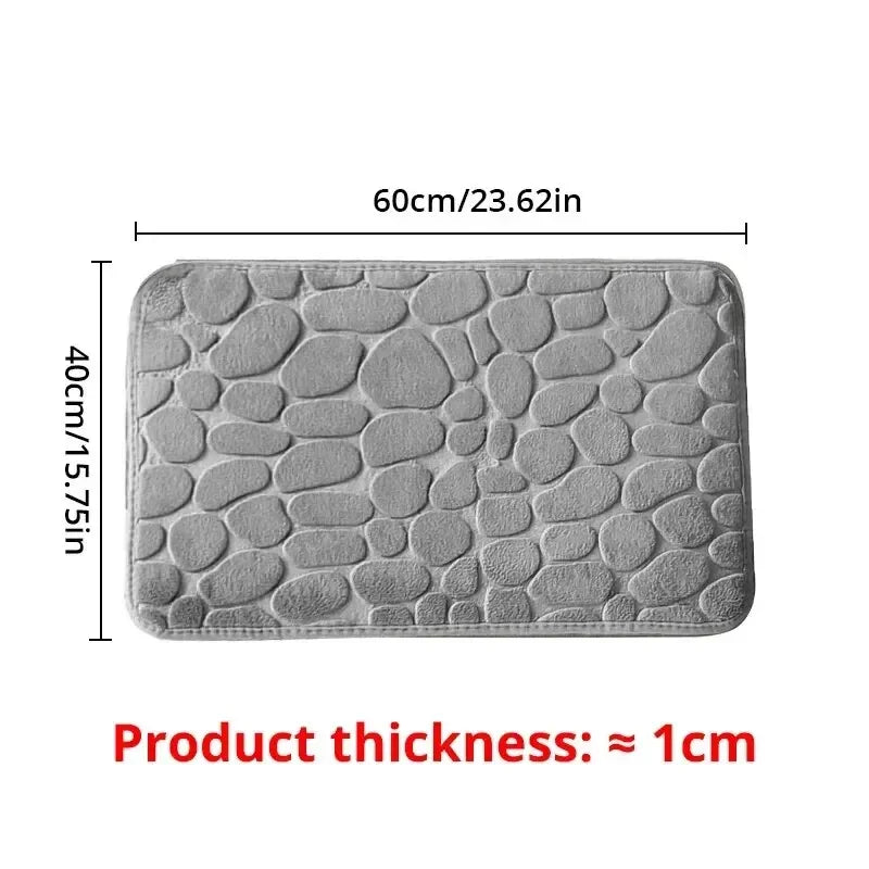 Memory Foam Cobblestone Bathroom Mat - Home Fun Home