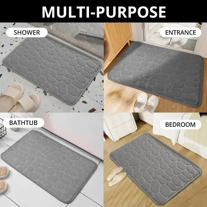 Memory Foam Cobblestone Bathroom Mat - Home Fun Home