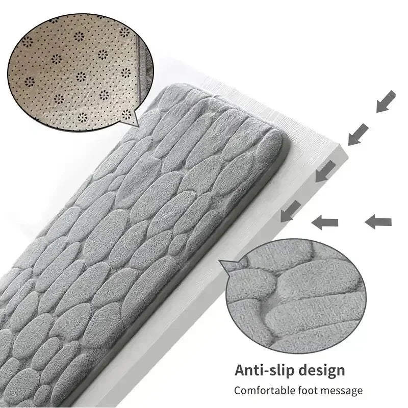Memory Foam Cobblestone Bathroom Mat - Home Fun Home
